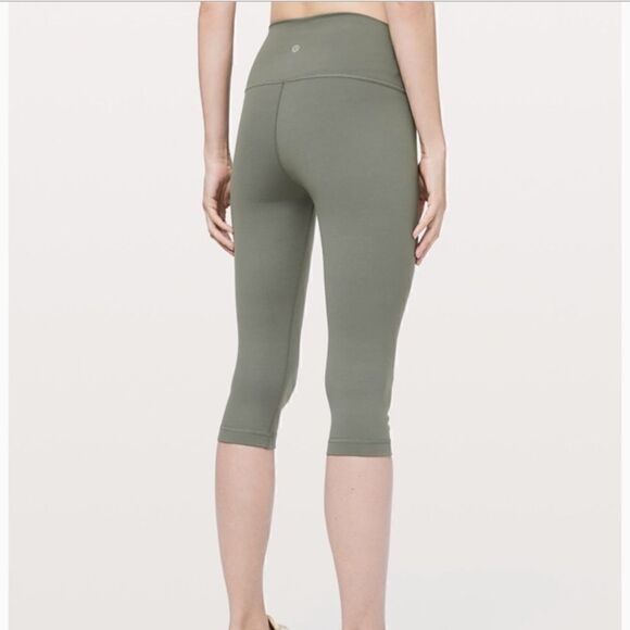 Lululemon Wunder Under High Rise Crop Legging  17" Sage Green NEW - Picture 4 of 14